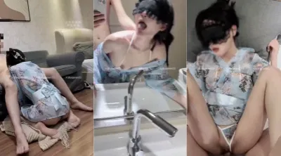 推特新晋4年绿帽美腿淫妻网黄「一个ren」《夜下名媛2》和服交际花穿上和服跪地口交,对镜后入,没有假鸡巴舔,只好舔主人的手指